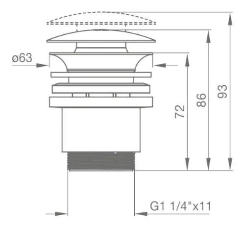 Desagüe Sopapa Lavatorio Soft Touch Fv 0248.10 Acero Inox