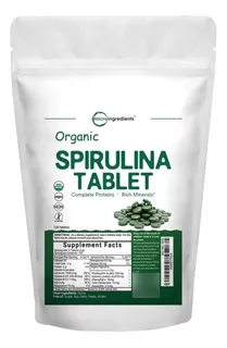 Algas Espirulina Spirulina Organica 3000mg 720 Tabletas Usa