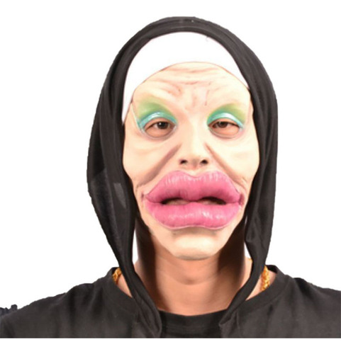 Máscaras Feas De Halloween Con Cara Blanca, Labios Grandes Y