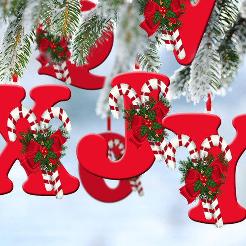 Colgante Acrílico Para Decoración Árbol De Navidad Letra A-z