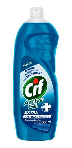 Detergente Lavavajilla Cif Active Gel Antibacterial 300 Ml