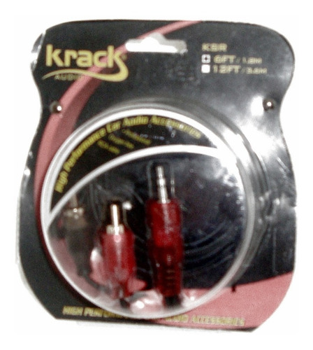 Imagen 4 de 6 de Cable De Audio Kracs Rca Plug 3.5 Mm Auxiliar 1.8 M