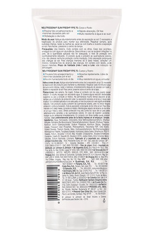 Imagem 2 de 2 de Protetor solar Neutrogena FPS 70 Sun Fresh 1 de 200 mL