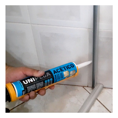 Sellador Adhesivo Silicona Acética Blanco Unipega