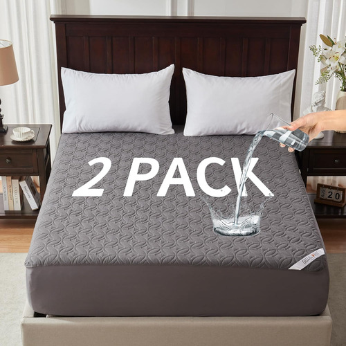 2 Pack Waterproof Mattress Protector, Twin Size Mattress Pad