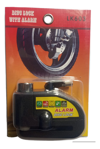 Candado-alarma Freno Disco Seguridad Para Motocicleta Y Bici