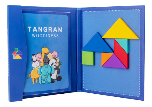 Cr Tangram Madera Pino, 14 X 14 X 0,8 Pulgadas, 7 Unidade