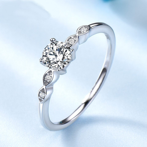 Aro Anillo De Compromiso Plata 925 Gema De Zirconia Sp1zr1