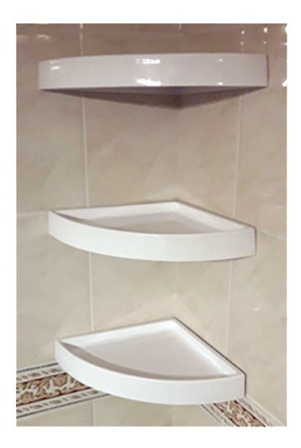 Esquinero Repisa X 3 Baño 37 X 26,5 X 4,5 Blanco