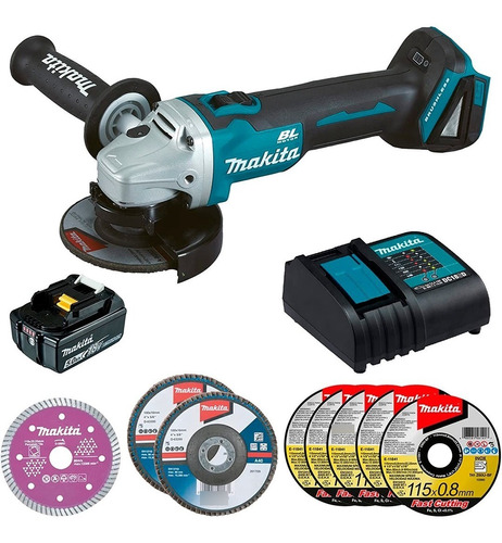 Esmeriladora Angular 4 1/2 18v 5.0ah + Acc Makita Dga456stx3