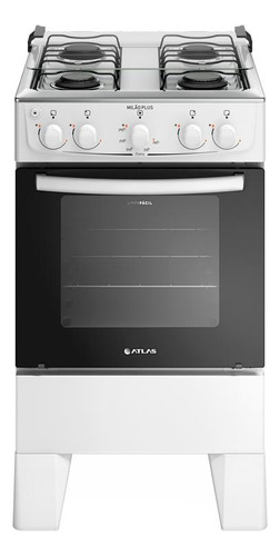 Fogão 4 Bocas Atlas Milão Preto Mesa De Inox A Gás 127/220V
