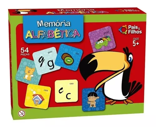 Jogo da Memória Educativo Letras e Figuras Alfabeto Infantil :  : Brinquedos e Jogos