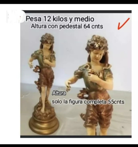 Figura Bronce Y Hierro Fundido Individual Con Detalles 12ks (Usado)