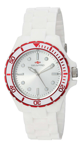 Reloj Mujer Seapro Sp3215 Cuarzo Pulso Blanco En Silicona