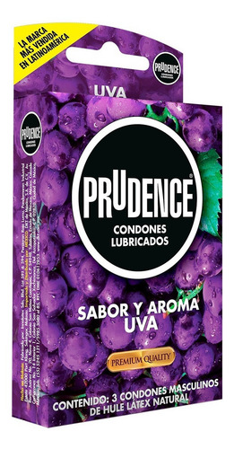 Condones De Látex Prudence Sabor Y Aroma Uva 3 Condones