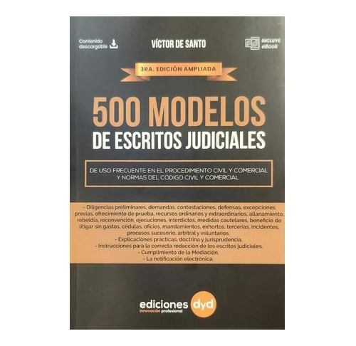 500 Modelos De Escritos Judiciales. Victor De Santo Con Cd