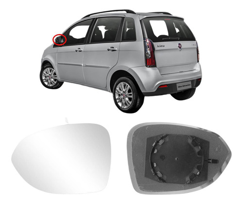 Lente Retrovisor Esq Fiat Idea 2012 2013 2014 2015