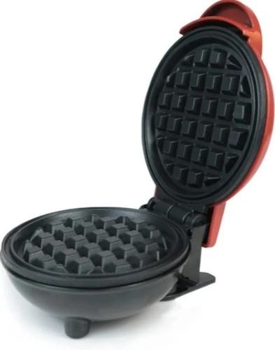 Mini Wafflera Wafles Maquina Hot Cake Pequeña Wafflera Color Rojo