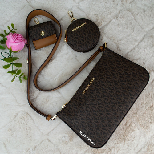 Bolso Michael Kors Crossbody Juvenil Dama Mochila Cafe Mk Café Obscuro Bandolera Mujer, Bolsa Bandolera, Bolsa Crossbody De Mujer, Bolsa De Cintura De Mujer, Bolsa De Correa Ajustable, Bolsa