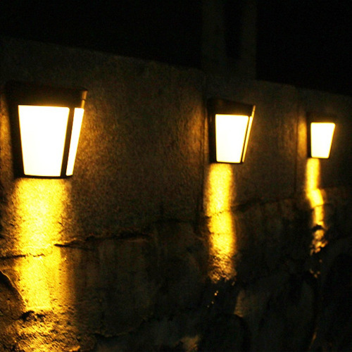 6led Solar Al Aire Libre Impermeable Jardín Luz De Pared 2 P