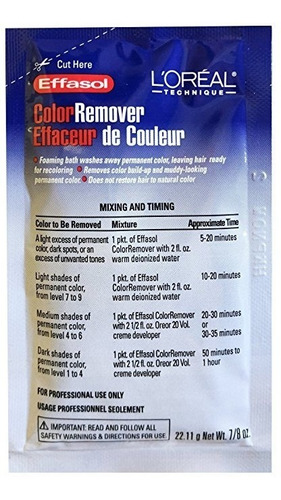 L'oreal Effasol Color Removedor 0,86 Oz / 22.11g (cantidad: 