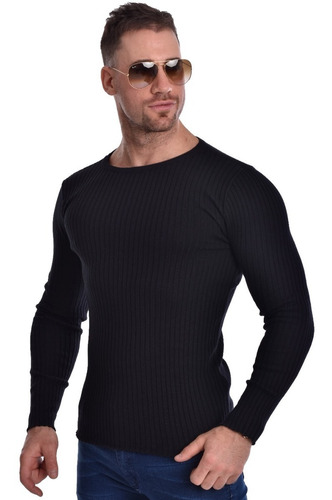 Imagen 1 de 6 de Sweater Pullover Hombre Joemar Entallado De Hilo