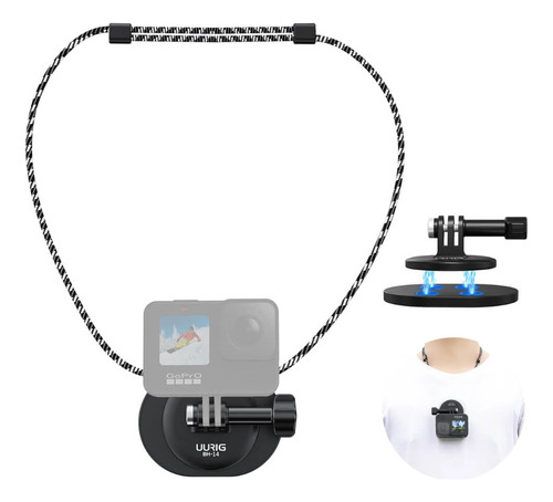 Suporte Para Pescoço Encaixe Magnético Para Gopro - Uurig