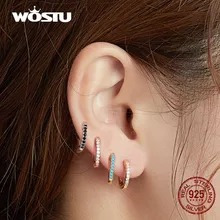 Wostu-aros Clásicos Tipo Aro, Aretes De Plata De Ley 925 Y C