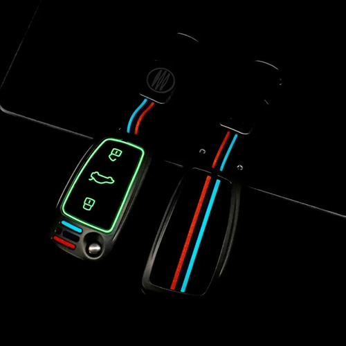 Funda Llave Audi A1 A2 A3 A4 Q5 Q7 De 3 Botones, Color Plata