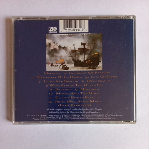 Vangelis 1492 - Conquest Of Paradise - Cd (Usado)