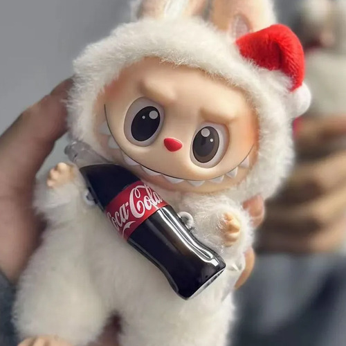 Chaveiro De Pelúcia Labubu - Coca-cola Colecionável Pequeno Branco