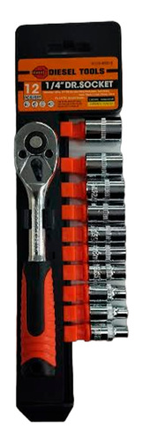 Set Ratchet 12pz 1/4p Diesel Tools Dt02-sk012