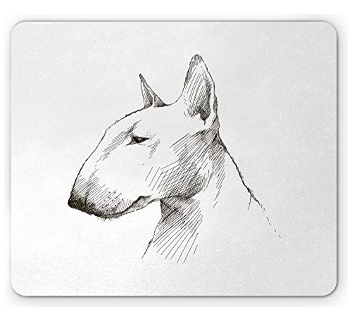 Bull Terrier Mouse Pad Sencillo Mano Dibujada Fraguó E...