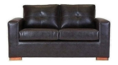 Sofa Franco 2 Cuerpos Pu Café Pata Madera / Muebles América