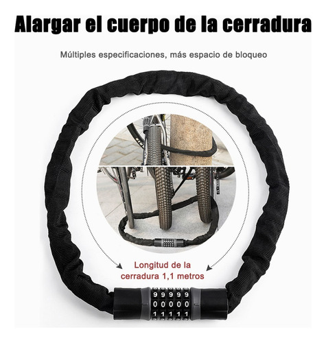 Marhynchus Cadena Candado Para Bicicleta O Moto Acero Combinacion
