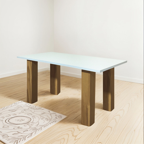 Mesa Ratona Auxiliar Arrime Moderna 80 Madera Maciza Sajo Color Blanco/Roble