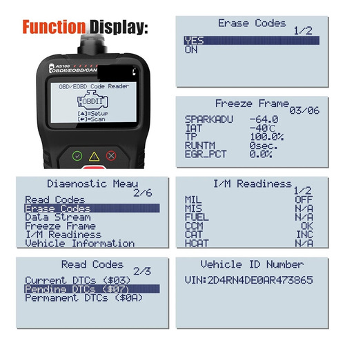 Lector De Códigos De Motor As100 Obd2 Escáner Obd 2