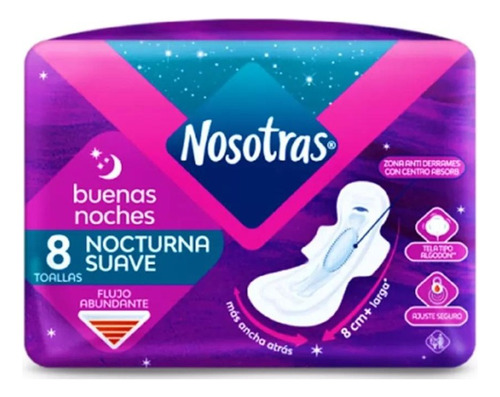 Toallas Nosotras Buenas Noches Nocturna Flujo Abundante