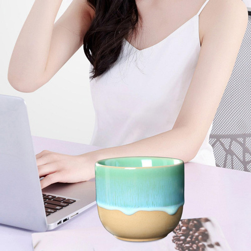 4 Tazas De Cerámica 150ml Taza De Espresso Con Patrón Azul