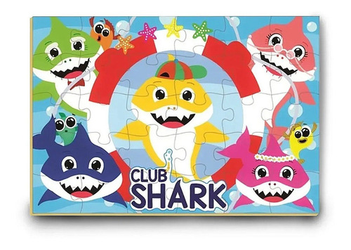 Quebra-cabeça 30 Peças Club Shark Brincadeira De Criança