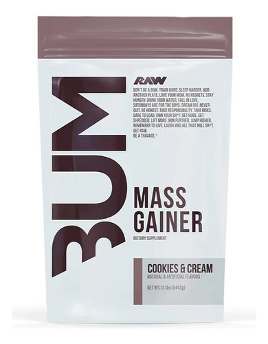 Ganador Cbum Raw Nutrition Mass Gainer 12 Lbs Todo Sabor Sabor Cookies And Cream