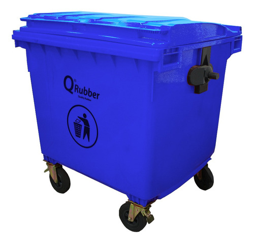 Contenedor De Basura 1100 Lts. Azul Qrubber