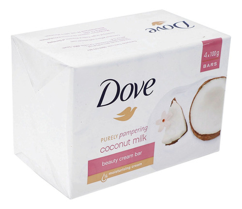 Dove Delicius Care jabón en barra leche de coco 4 barras de 90gr