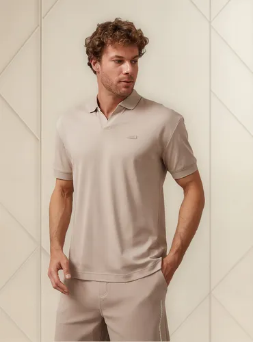 Polo Smooth Cotton Beige Calvin Klein