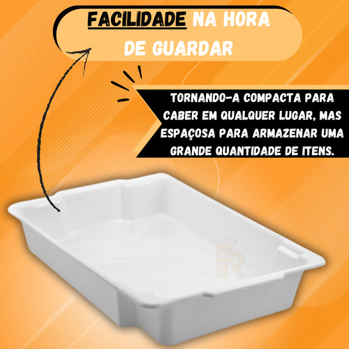 Kit Com12 Bandejas Topa Tudo Para Açougue Padaria Alimentos Branca 11,5 Litros Atacado