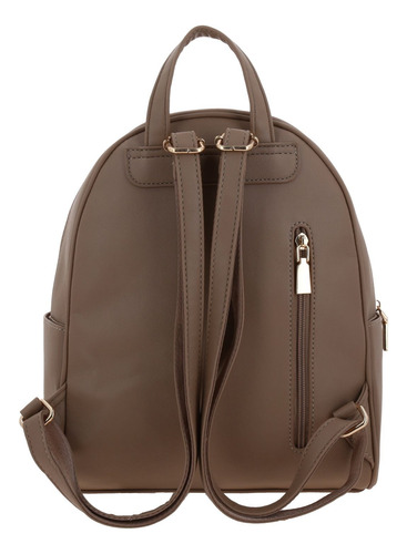 Mochila Backpack Madison Chenson Player Para Dama Juvenil Marrón Claro Liso