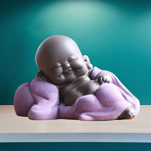3x Cerámica Little Maitreya Happy Buddha Estatua Estatuilla