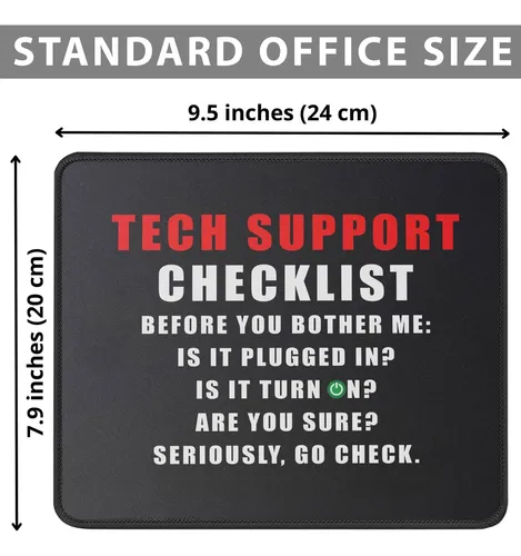 Funny Tech Support Checklist Mouse Pad Regalos Para Hombres