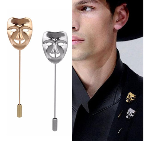 2 Broches Moda Para Hombre Mujer Pin Solapa Mascara Feliz