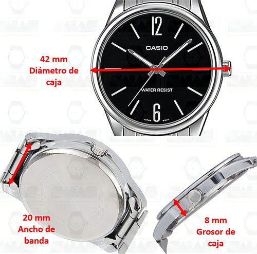 Reloj Para Hombre Casio Mtpv005d-7b4udf Plateado